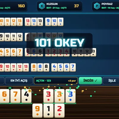 101 Okey (Turkish Rummy 101) game